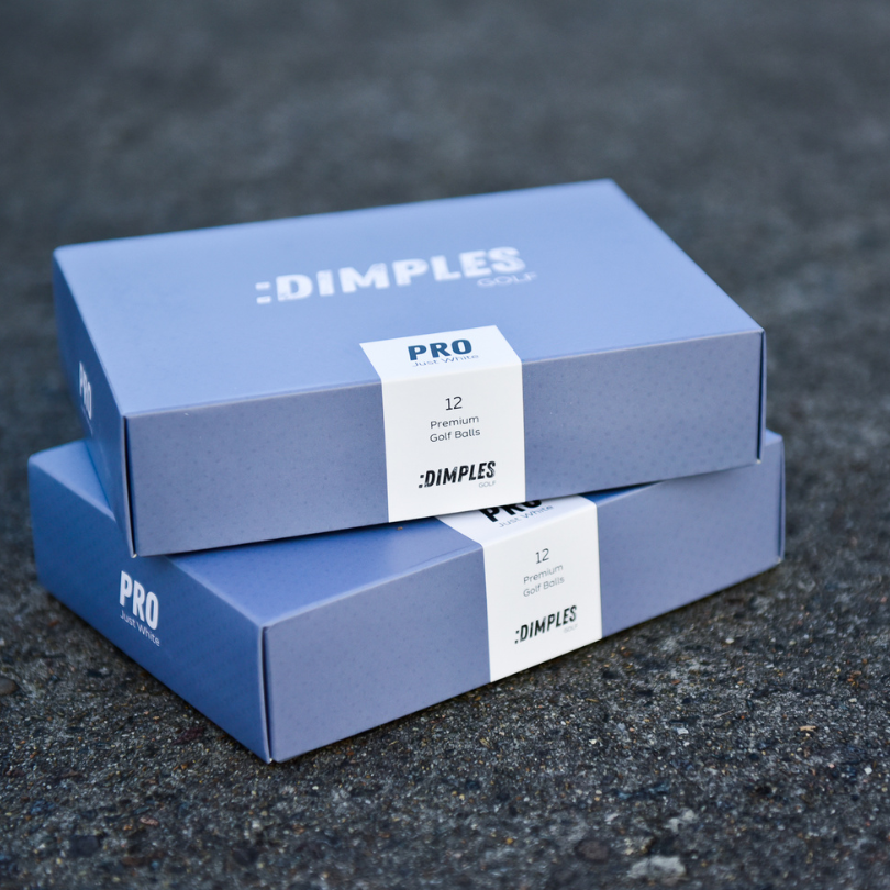 Product Photography of Dimples Pro Just White Golf Balls