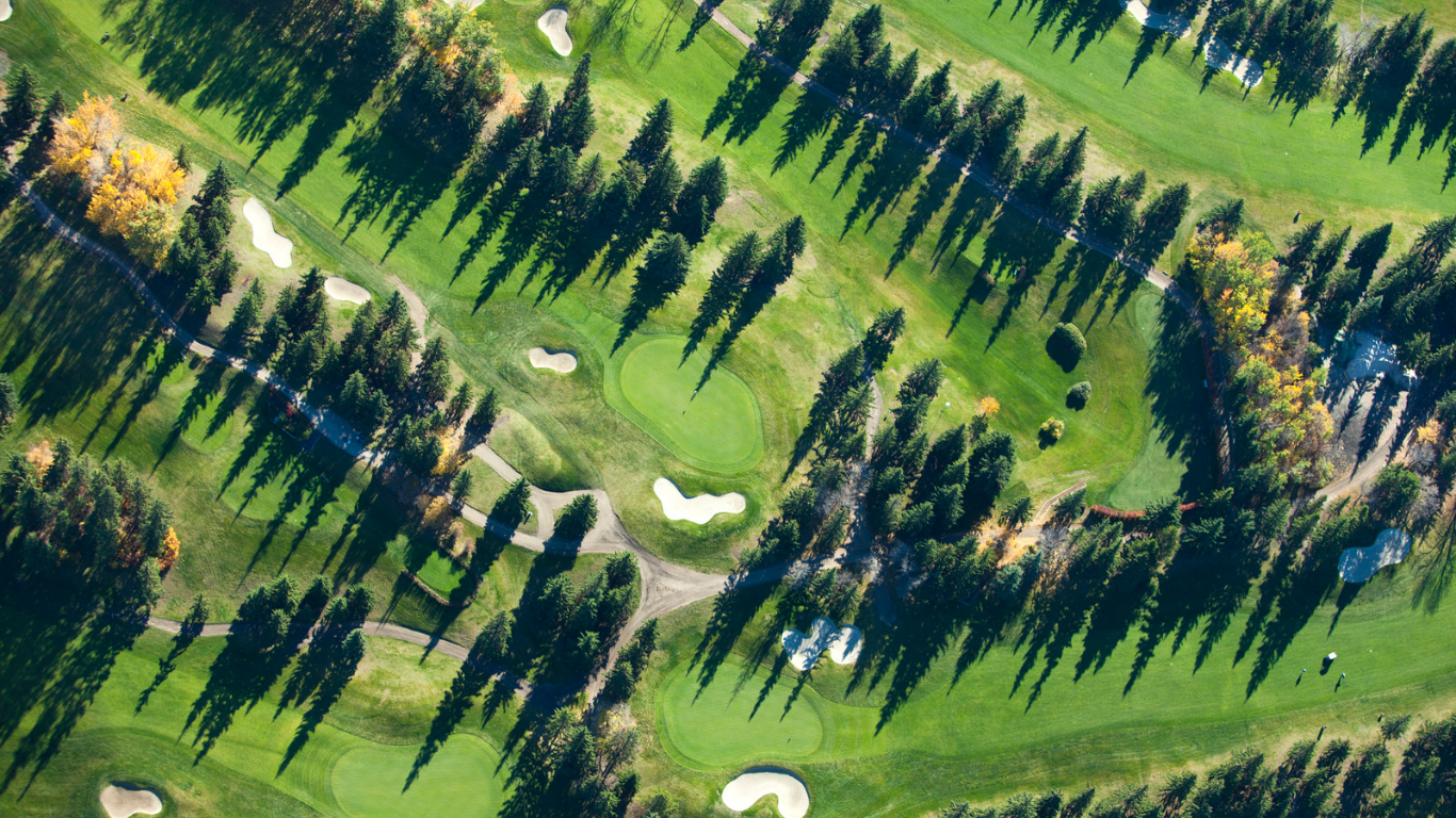 Aerial view of a golf course